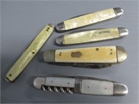 (5) Folding knives, some with mother of pearl