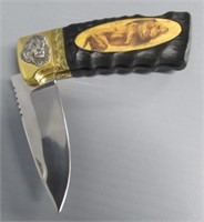 Lion Franklin Mint collector knife. Measures: