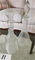 (2) Clear Glass Decanters