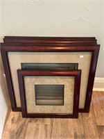 Group of Matching Wood Frames & Matting