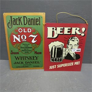 Beer & Jack Daniel Metal Beer Sign
