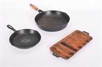 Vintage Cast Iron Skillets, Corn Bread Pan