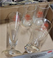 4 ASSORTED SCHLITZ DRINKING GLASSES