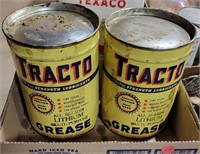 2 TRACTO LUBRICANTS TIN CANS
