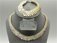Antique Mermaid Scale Necklace & Bracelet Set