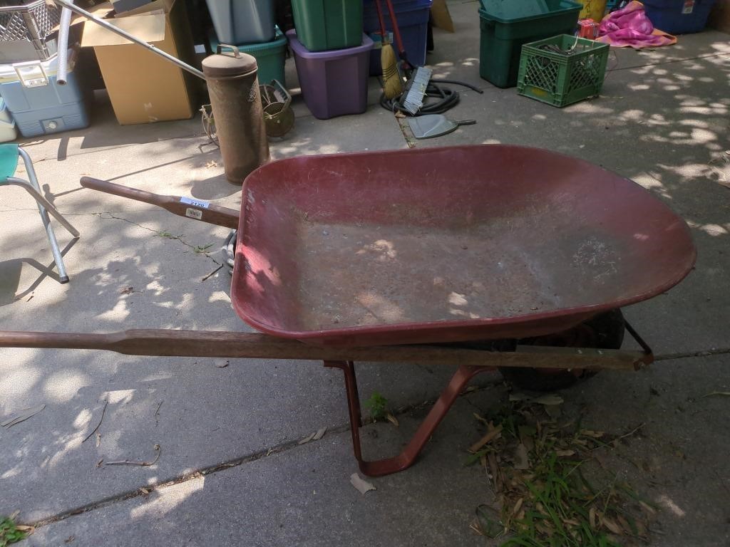 Metal Wheelbarrow - front tire is flat