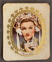 MYRNA LOY: Embossed Tobacco Card (1934)