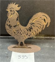 VINTAGE METAL FOLK-ART OF CHICKEN-ROOSTER NICE