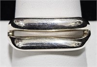.925 Sterling Silver Double Bar Ring Sz 10