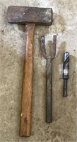 Wood Handled Axe, Ball Joint Separator and Reamer