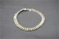 Sterling Bracelet With White Sapphire Stones