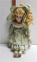 16 Porcelain Doll in Green Dress
