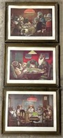 3 Dogs Playing Poker Framed Art Prints.
