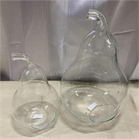 2 Glass Decor Pears