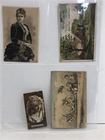 Group of vintage advertising paper cards