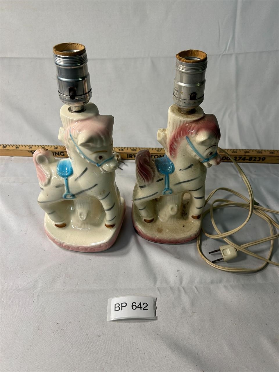 VTG Ceramic Pony Kids Lamps