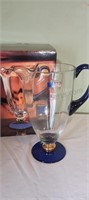 Crystal Clear Aegean Gold Mouth Blown Pitcher