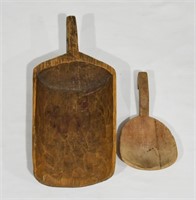 2 pcs Antique Wood Grain Scoop & Spoon