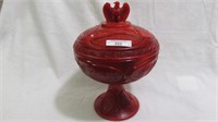 red Bicentenniel covered compote