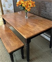 Kitchen table with bench 35 x 58 inches