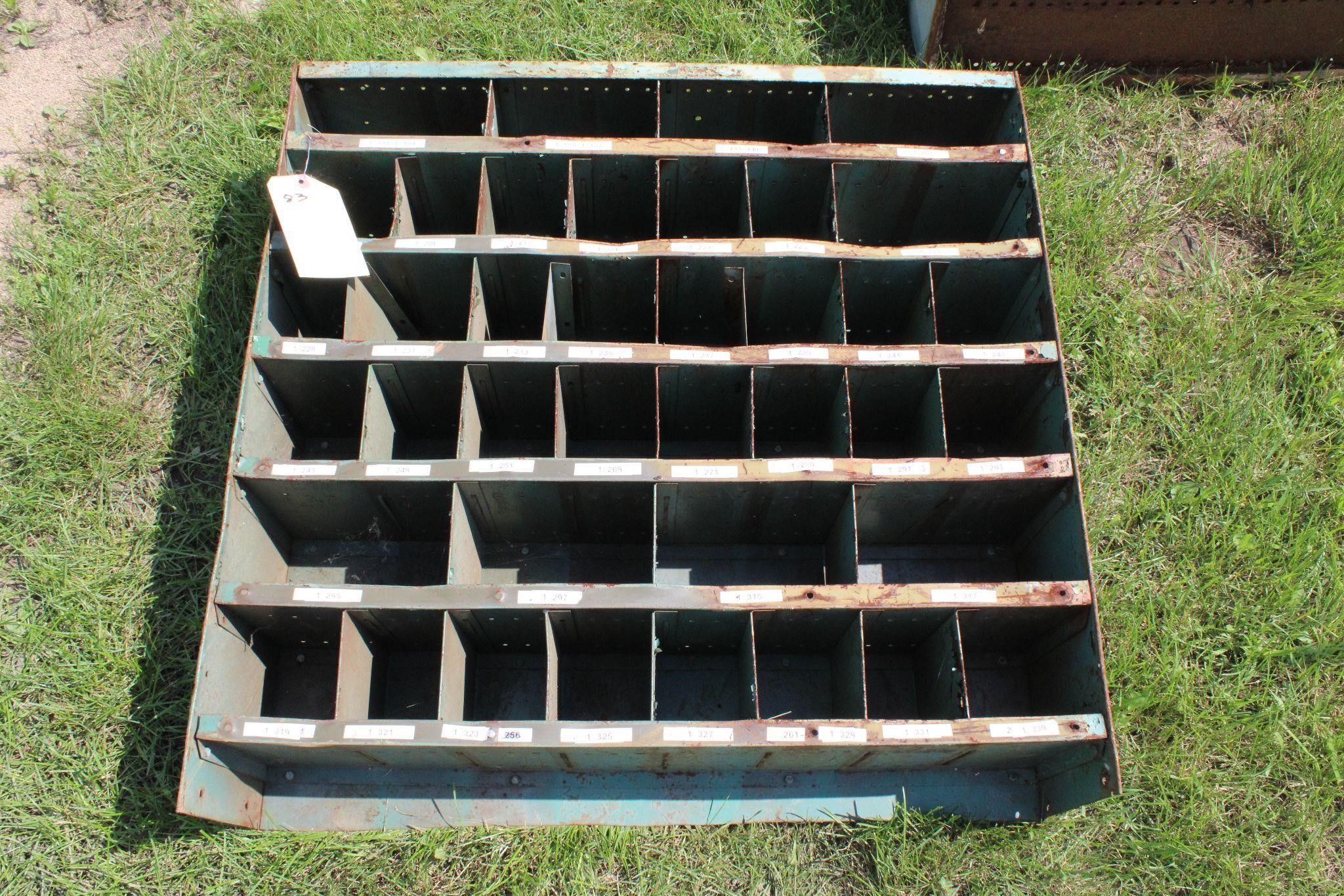 34 1/2" x 35" x 9" Pidgeon Hole Bin Steel