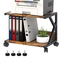 aboxoo Desktop Printer Stand with 2 Tier Wood Stor