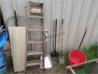 SHOVEL, BROOM, LADDER, AND OTHER