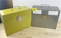 Two Vintage Lock Boxes one has key