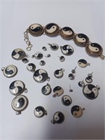 Lot of Various Silvertone Yin and Ying Charms a