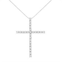 Round 3.00ct Diamond Cross Necklace
