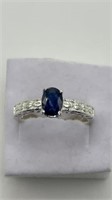 Sapphire Sterling Ring Size 6.75