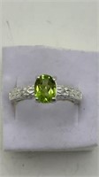 Sterling Peridot Ring Size 7