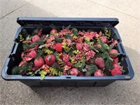 50 gal. tote full of artificial apple, pear and
