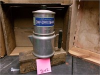 Vintage aluminum coffee drip pot