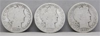 1904, 1906-D, 1906-O Barber Silver Half Dollars.