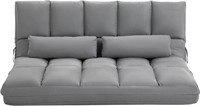 HOMCOM Convertible Floor Sofa Chair  Folding Couch