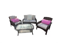 A (4)Pc Patio Furniture Set. No Cushion/Pillows