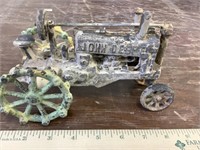 Vintage John Deere steel wheel tractor