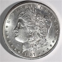 1887-S MORGAN DOLLAR, CH BU