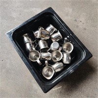 12x Small Metal Creamers w/ Black Plexi