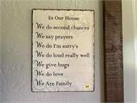 In our house Metal Sign