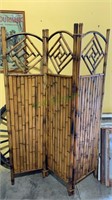 Bamboo three panel room divider. Measures 6 feet