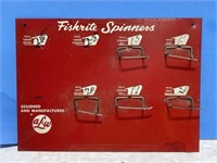 Metal Fishrite Spinners Display 10 x 7 "