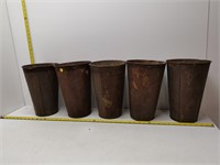 5 vintage sap pails