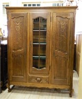 Louis XV Style Oak Bookcase.