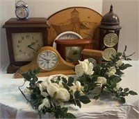 Various Clocks and Floral