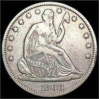 1868-S Seated Liberty Half Dollar NEARLY