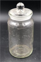 Vintage British Made Glass Apothecary Jar w/Lid