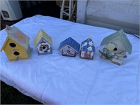 Wooden and Ceramic Birdhouses