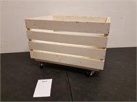 Wooden Crate W/Wheels